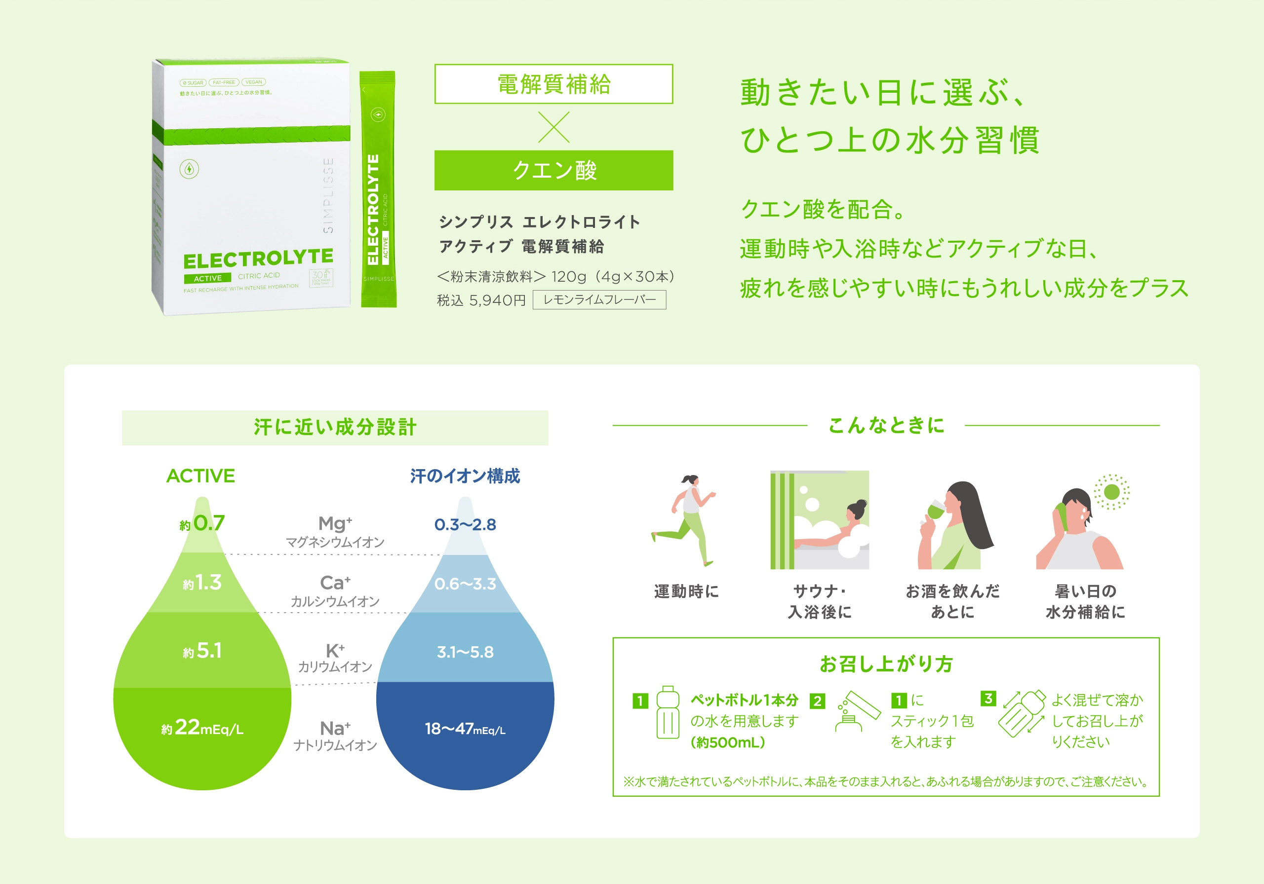 動きたい日に選ぶ、ひとつ上の水分習慣。電解質補給×クエン酸